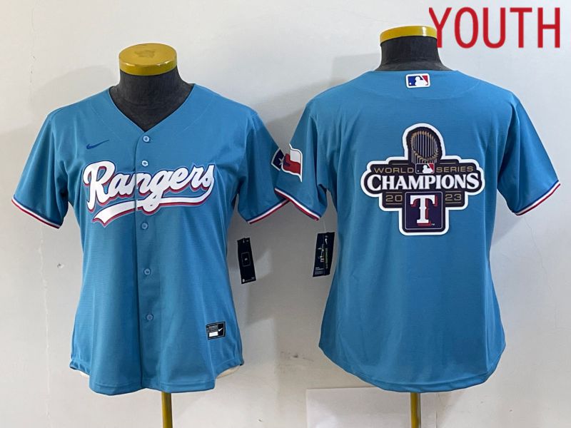 Youth Texas Rangers Blank Blue Game Nike 2024 MLB Jersey style 4